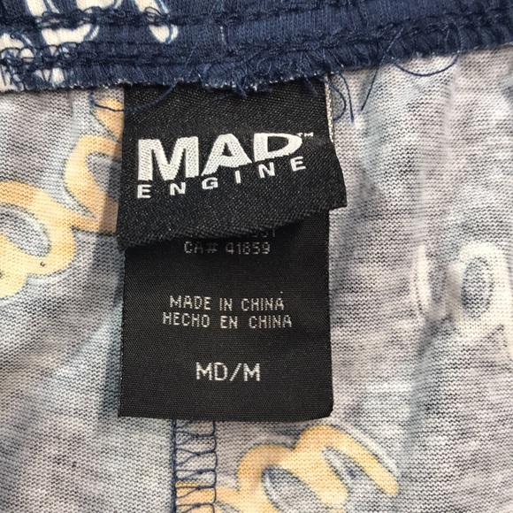 Mad Engine Navy Pajama Pants with Yellow 'Grandpa' Print Various Sizes | NWOT - Picture 3 of 4